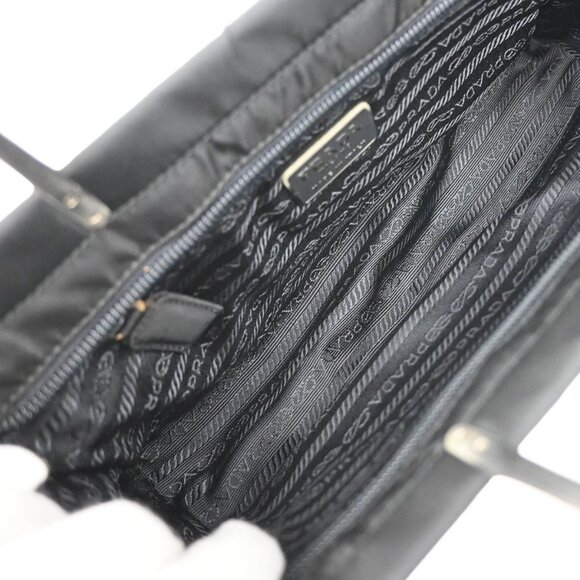 PRADA MILANO Logo Tessuto Hand Bag Nylon Black Silver Italy 80KA730 - Picture 11 of 16